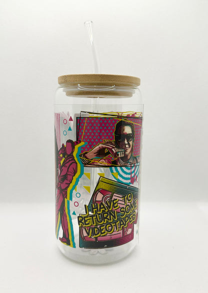 Horror Movie 16oz Glass Tumbler with Straw