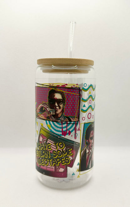 Horror Movie 16oz Glass Tumbler with Straw