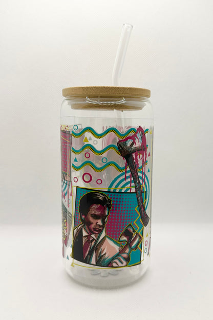 Horror Movie 16oz Glass Tumbler with Straw
