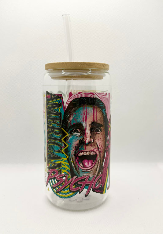 Horror Movie 16oz Glass Tumbler with Straw