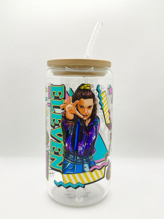 80s Sci-Fi TV Show Inspired 16oz Glass Tumbler with Straw