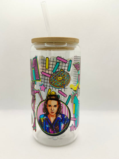 80s Sci-Fi TV Show Inspired 16oz Glass Tumbler with Straw