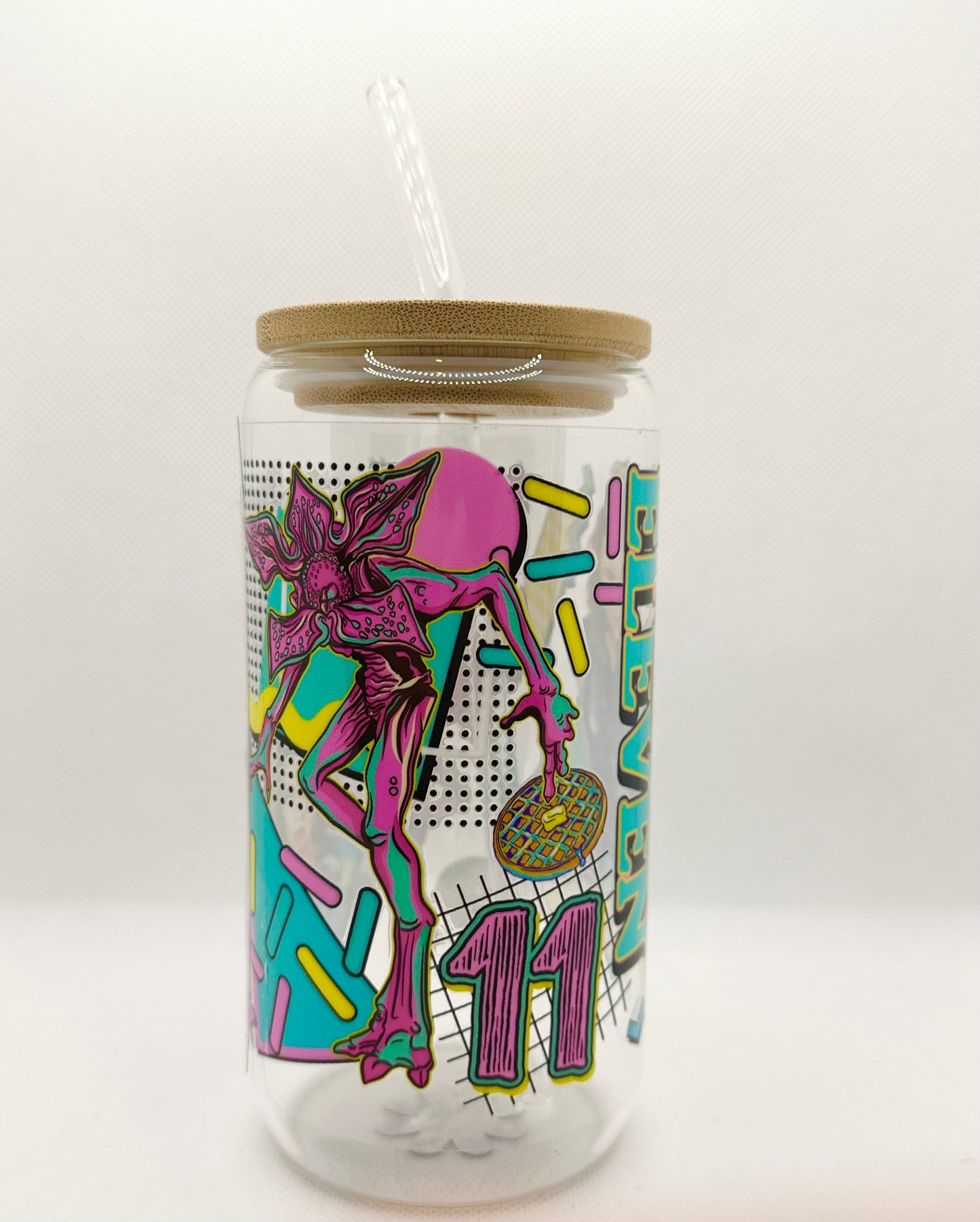 80s Sci-Fi TV Show Inspired 16oz Glass Tumbler with Straw
