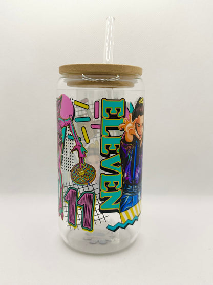 80s Sci-Fi TV Show Inspired 16oz Glass Tumbler with Straw