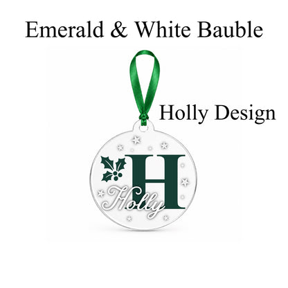 Personalised Acrylic Christmas Bauble | Custom Name Tree Decoration Gift