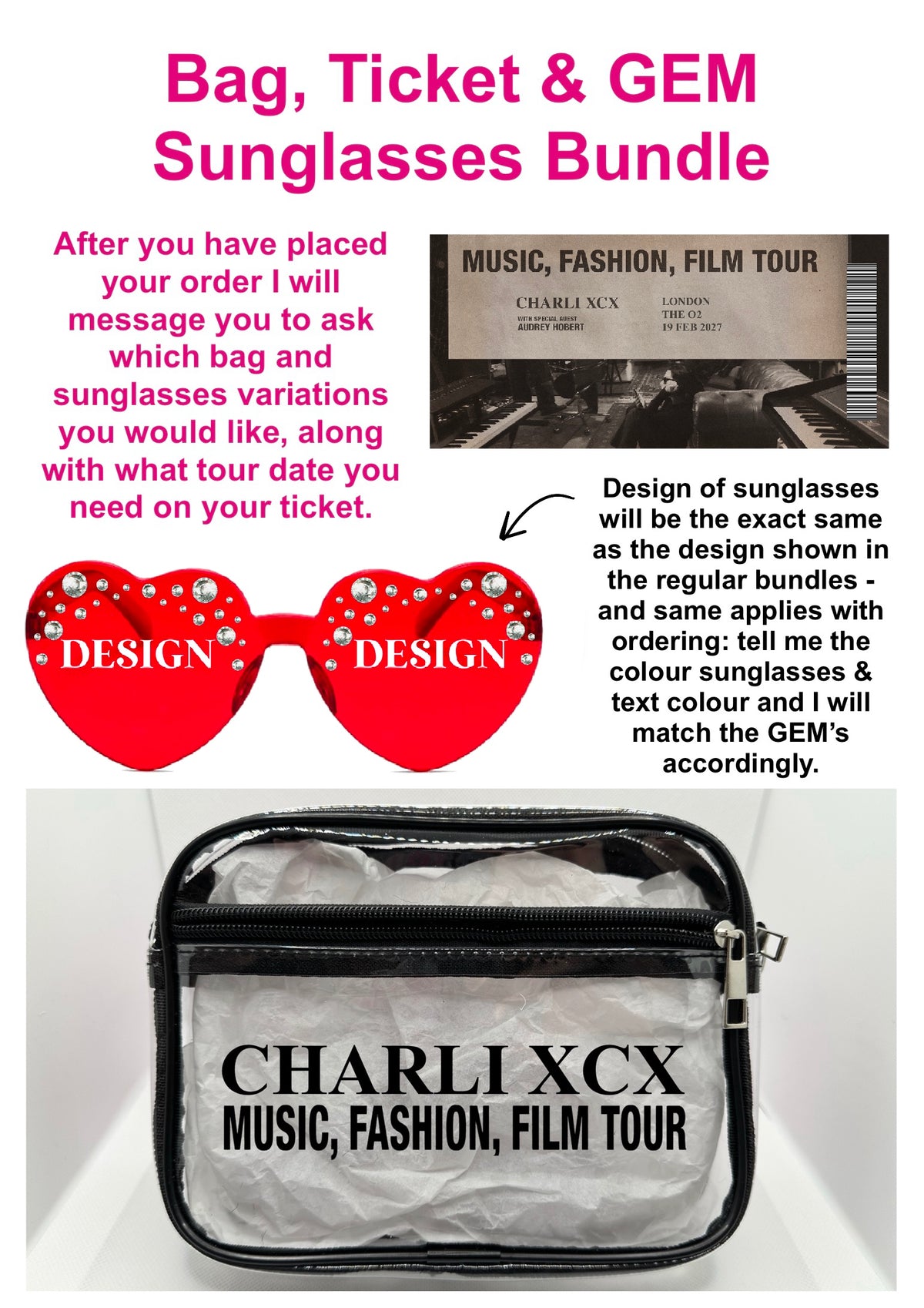CX 2027 Tour Concert Bag Clear Stadium Approved PVC Concert Crossbody