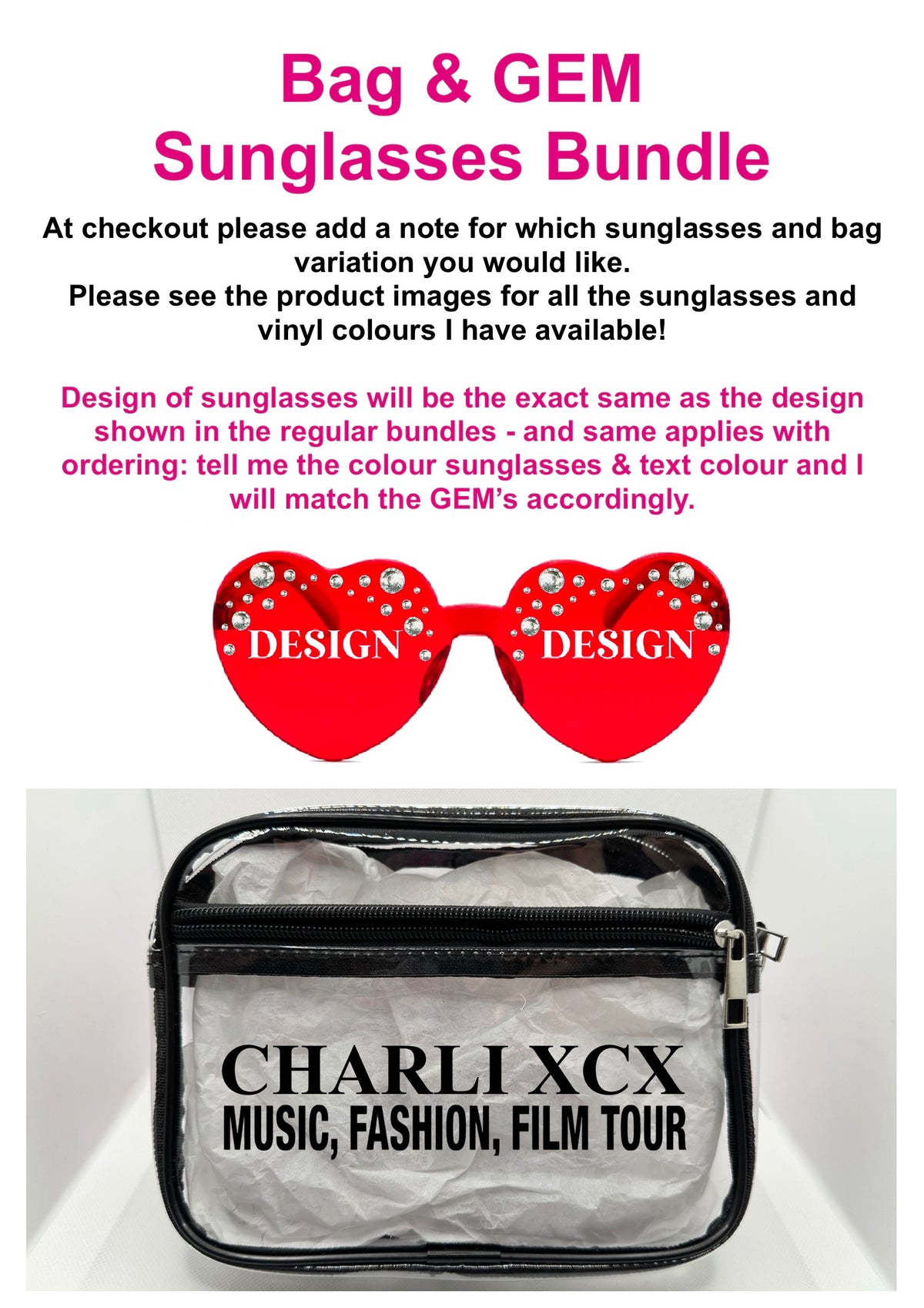 CX 2027 Tour Concert Bag Clear Stadium Approved PVC Concert Crossbody