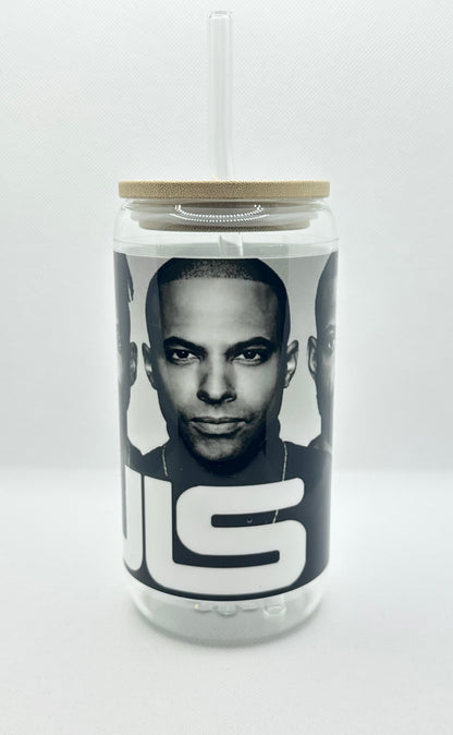 Boyband 16oz Clear Glass Tumbler with Straw