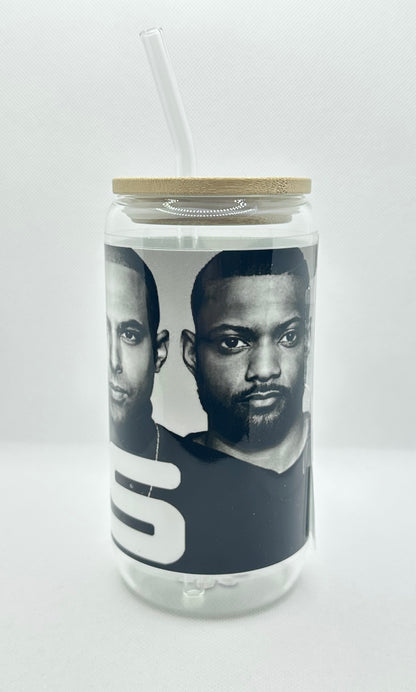 Boyband 16oz Clear Glass Tumbler with Straw