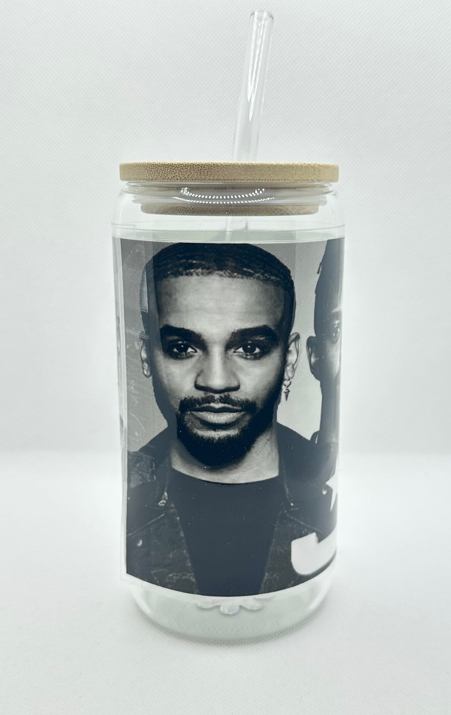 Boyband 16oz Clear Glass Tumbler with Straw