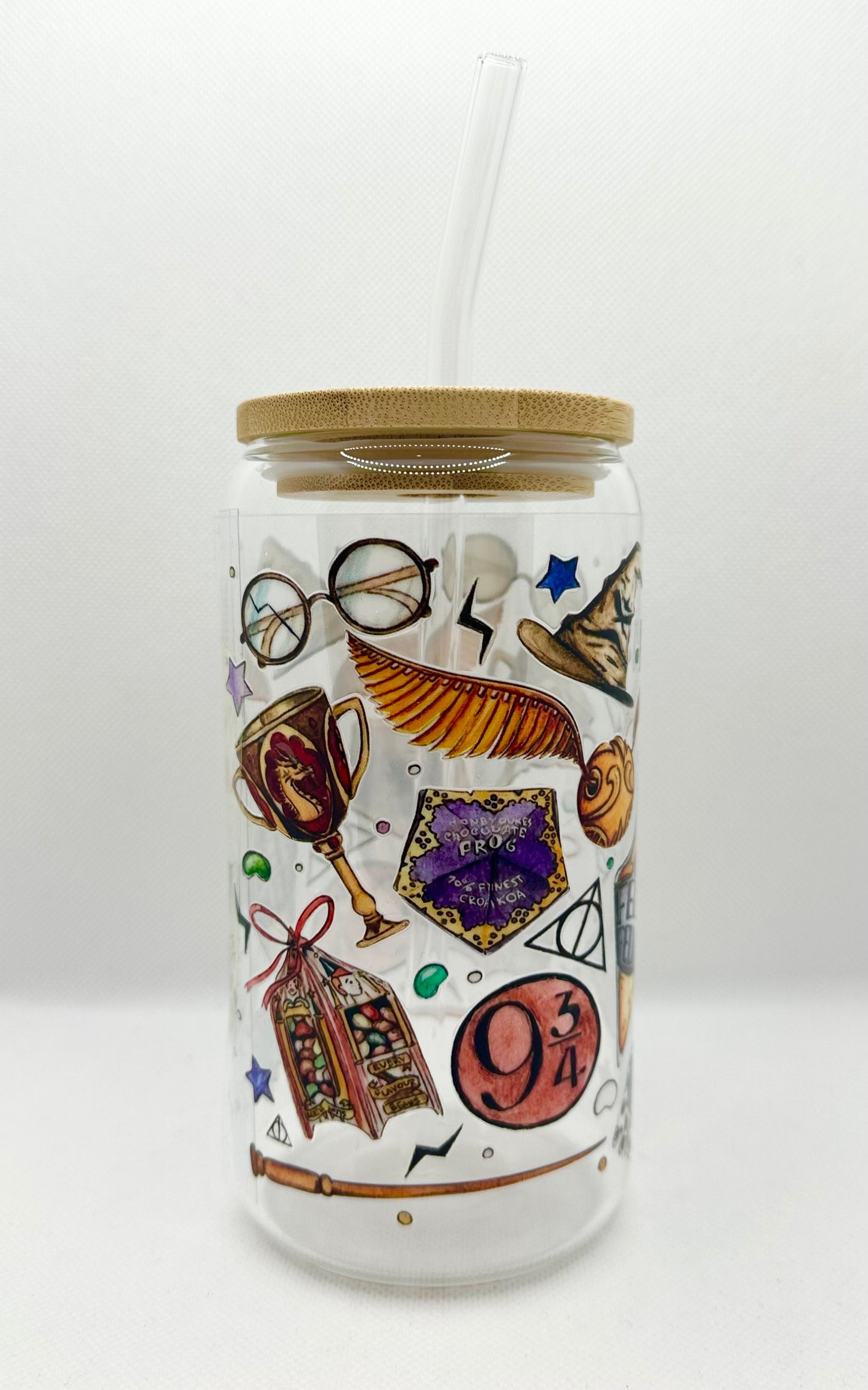 Magical Movie 16oz Glass Tumbler with Straw