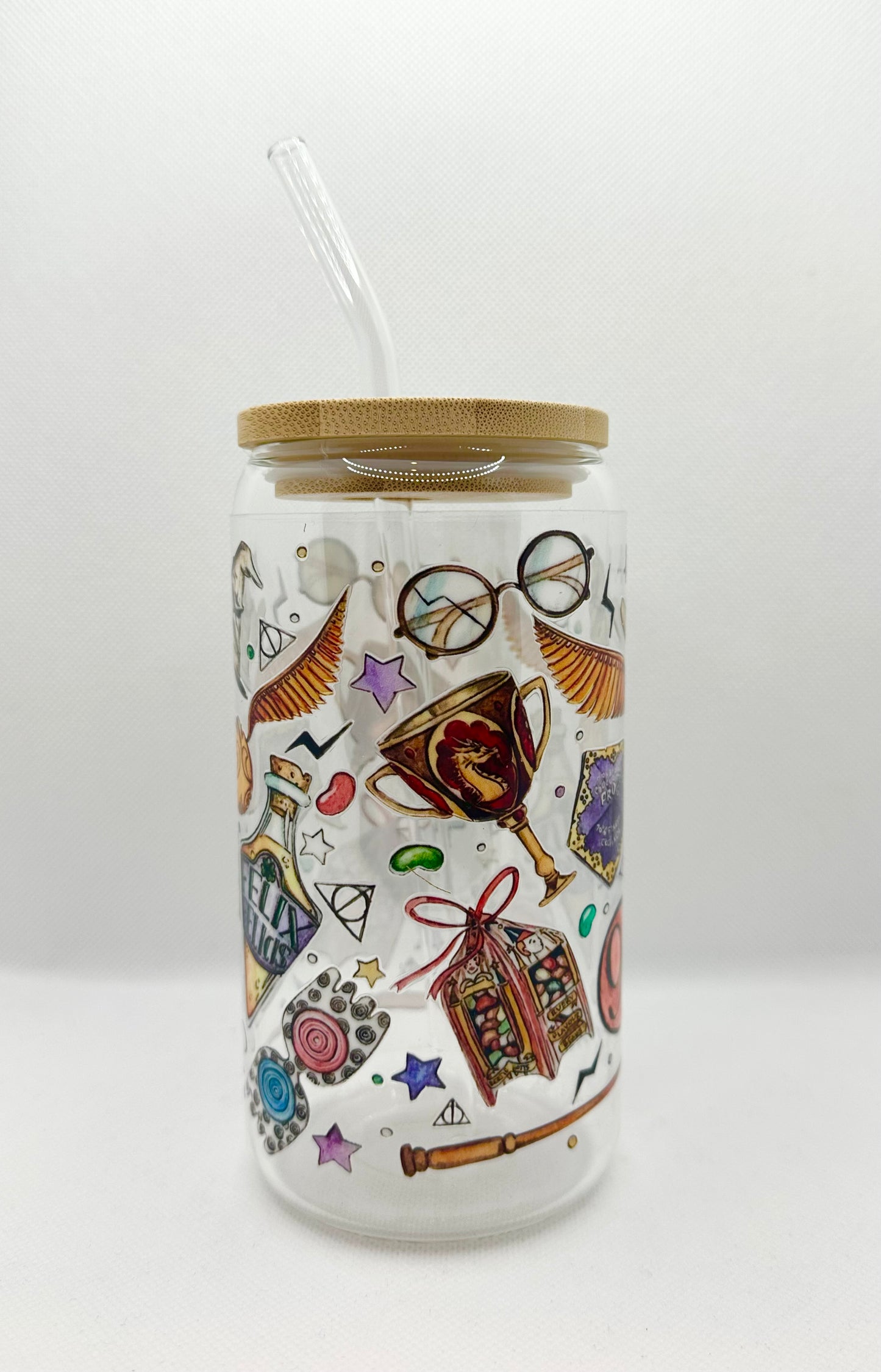 Magical Movie 16oz Glass Tumbler with Straw