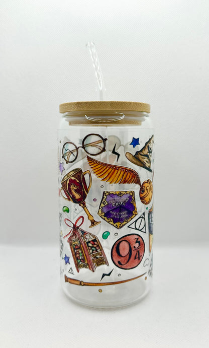 Magical Movie 16oz Glass Tumbler with Straw