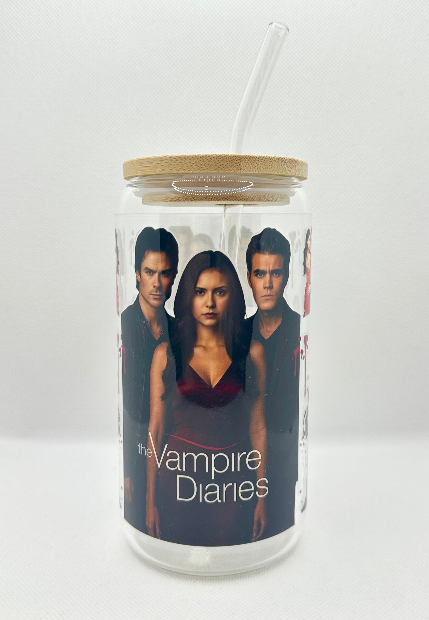 Vampire 16oz Glass Tumbler with Straw