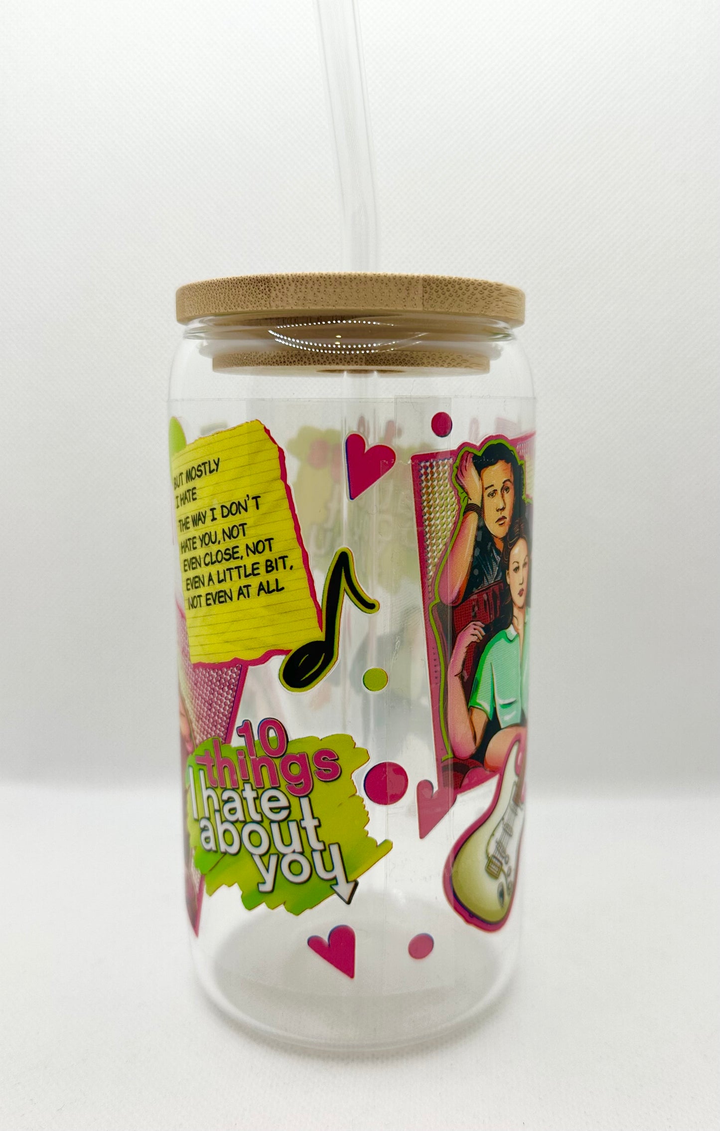 90s Movie 16oz Glass Tumbler with Straw