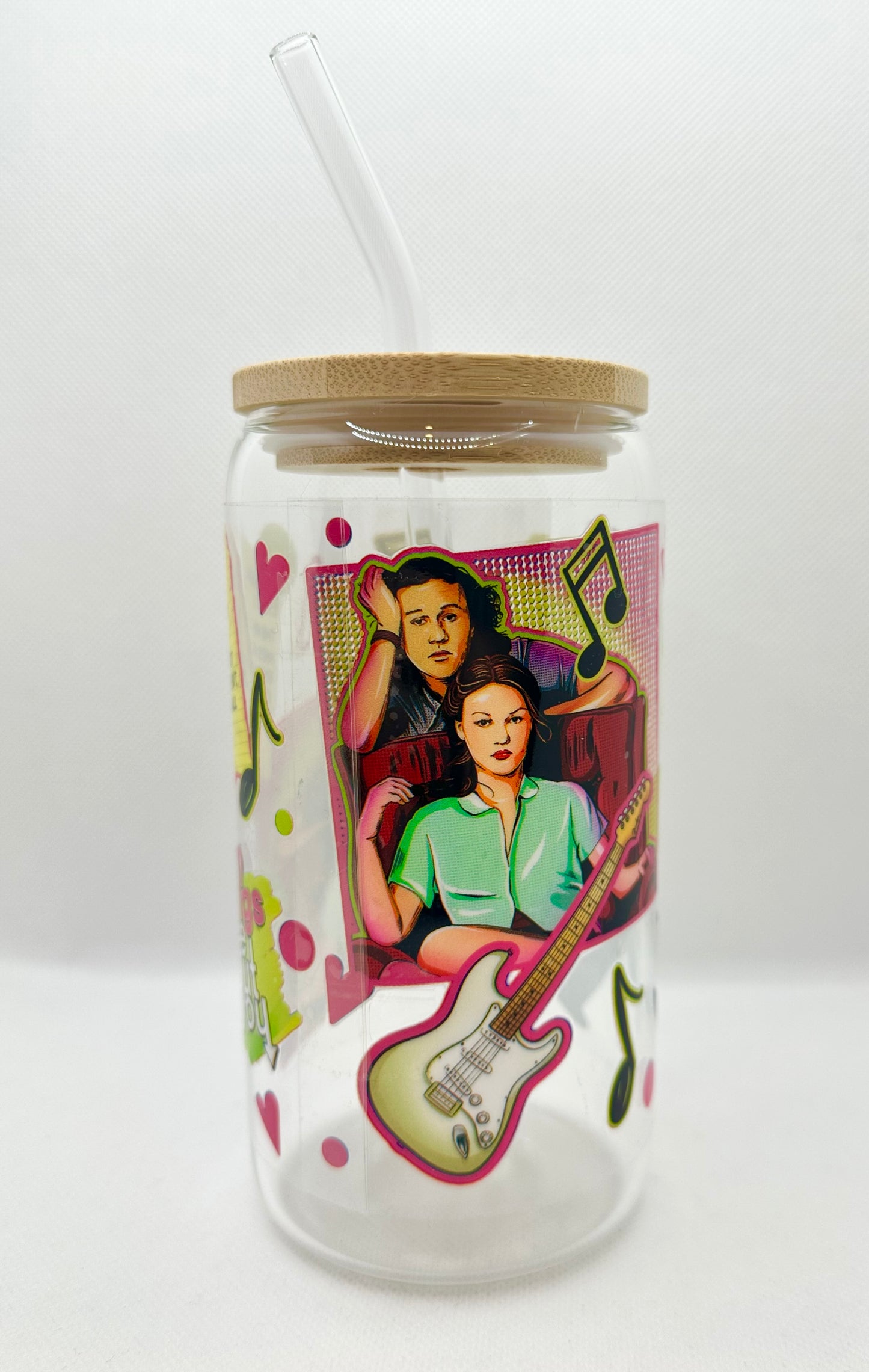 90s Movie 16oz Glass Tumbler with Straw