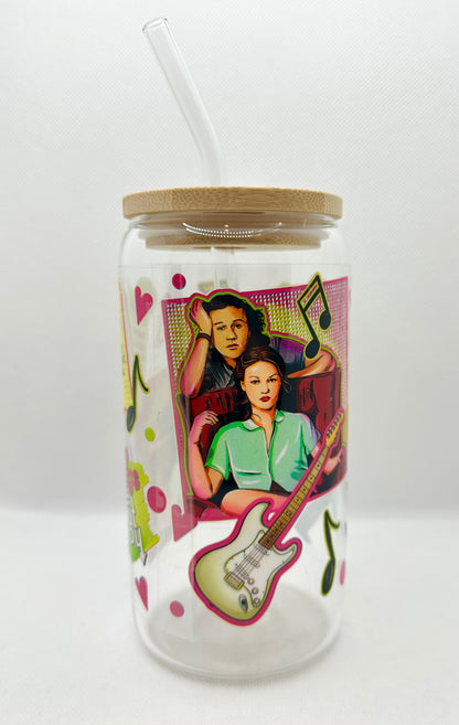 90s Movie 16oz Glass Tumbler with Straw