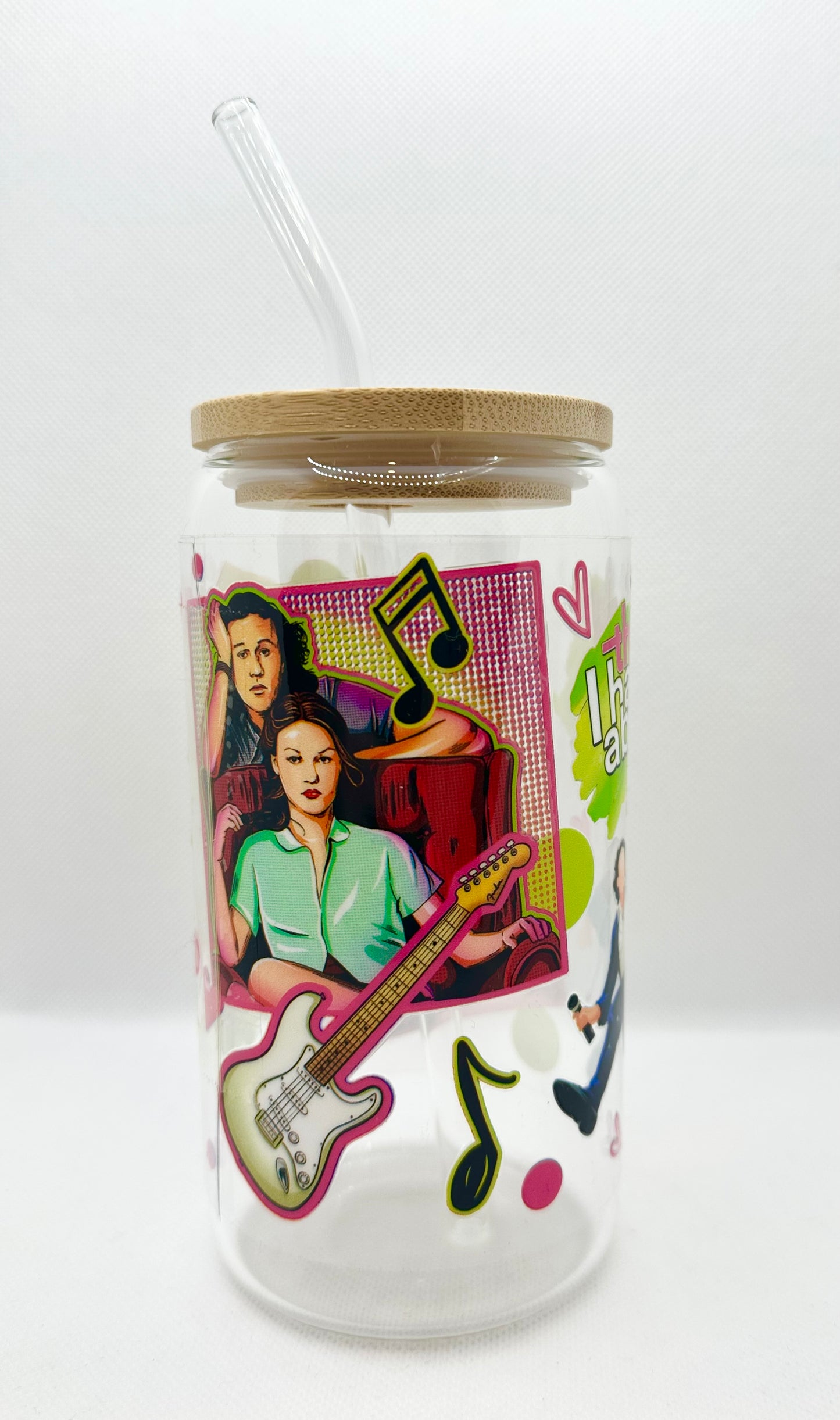 90s Movie 16oz Glass Tumbler with Straw