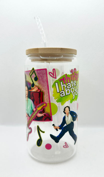 90s Movie 16oz Glass Tumbler with Straw