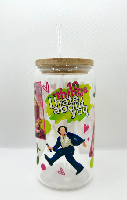 90s Movie 16oz Glass Tumbler with Straw