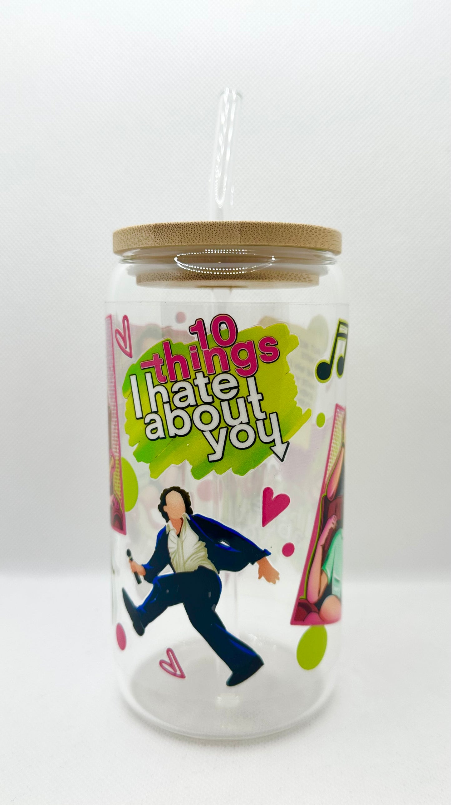 90s Movie 16oz Glass Tumbler with Straw