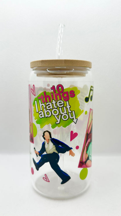 90s Movie 16oz Glass Tumbler with Straw