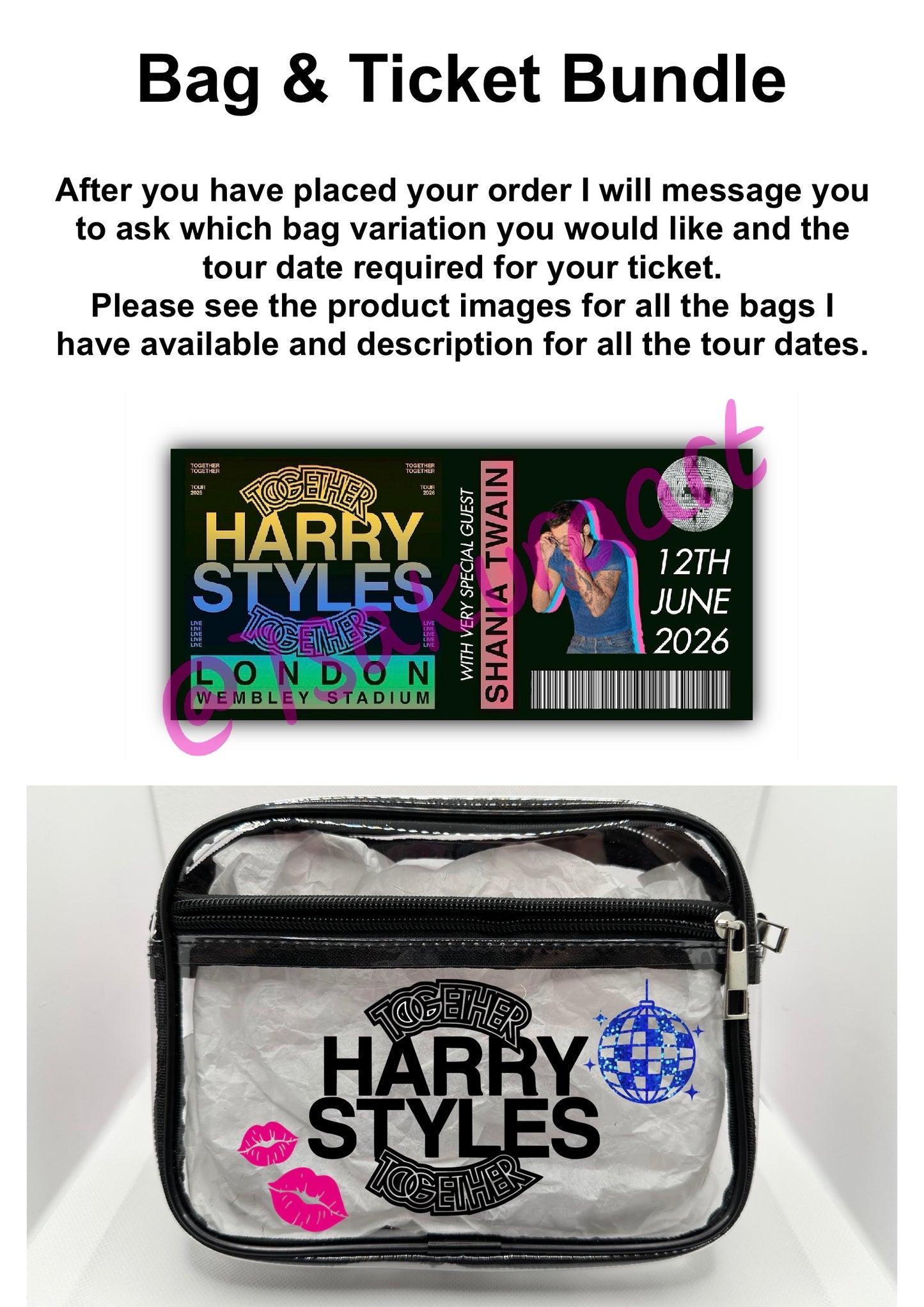 HS 2026 Tour Concert Bag Clear Stadium Approved PVC Concert Crossbody (Copy)