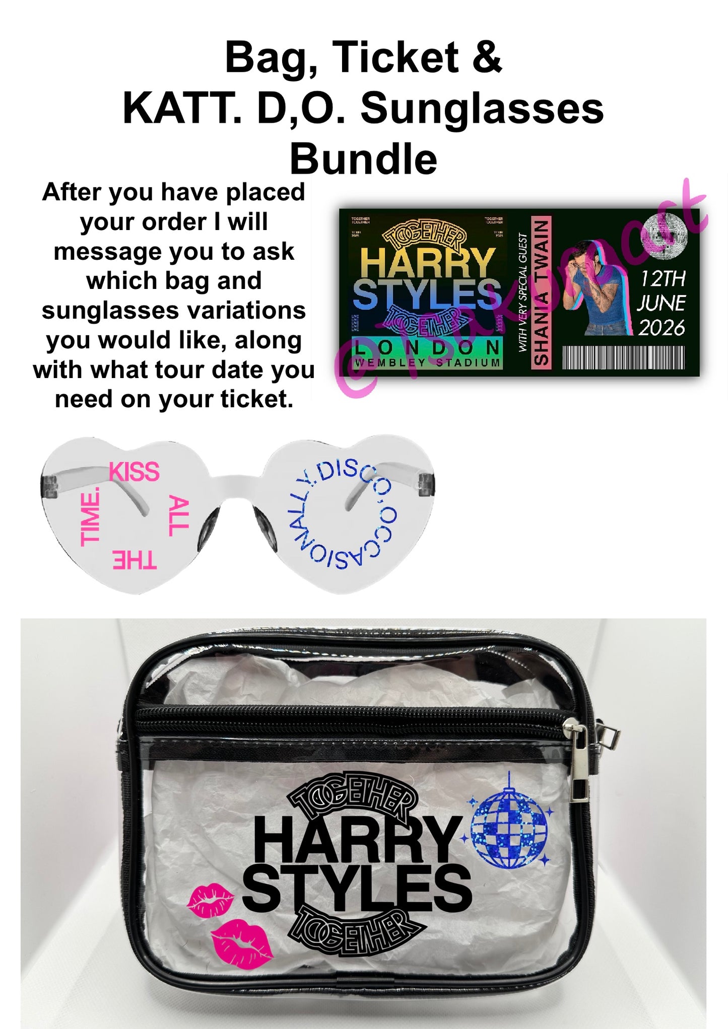 HS 2026 Tour Concert Bag Clear Stadium Approved PVC Concert Crossbody (Copy)