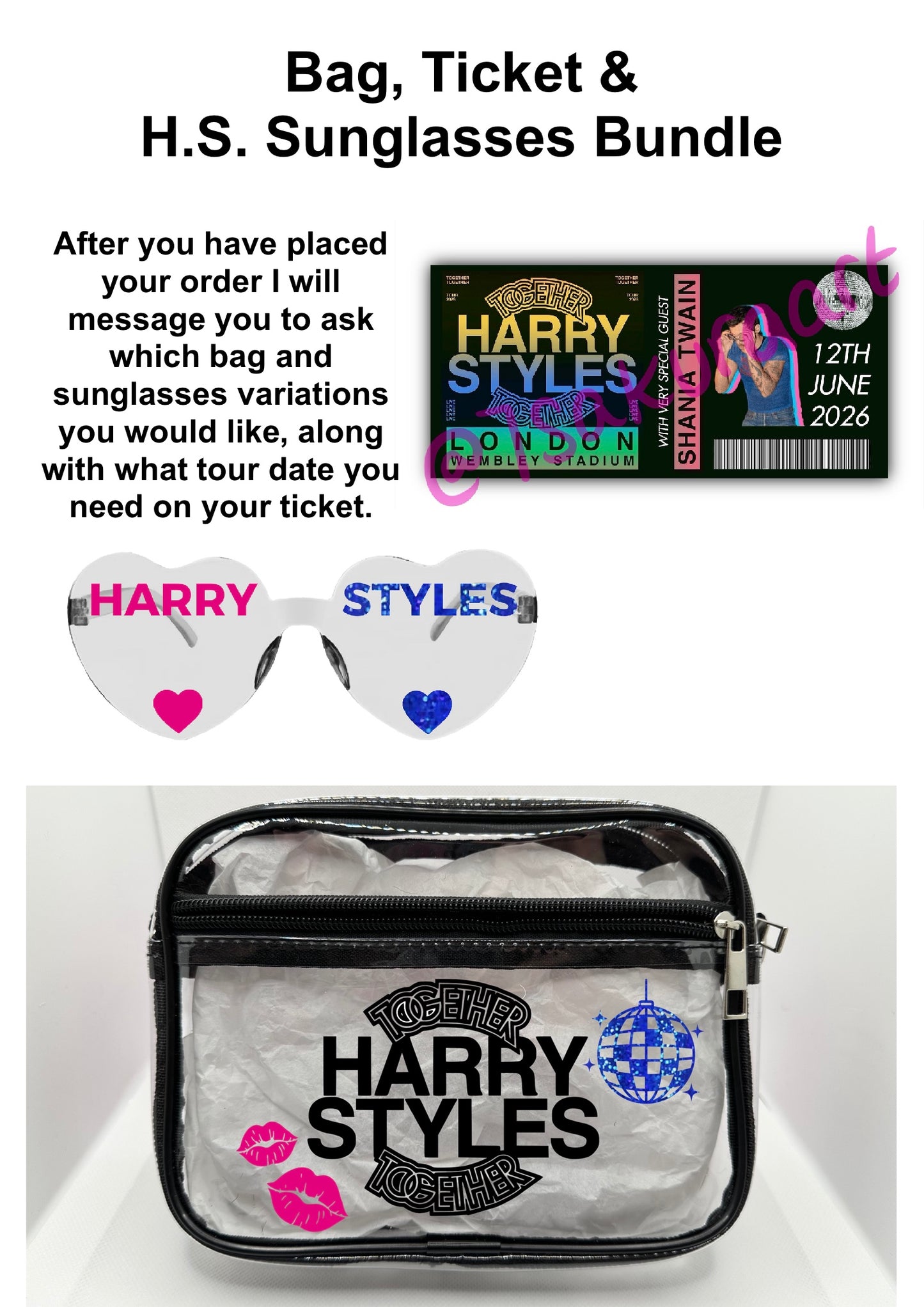 HS 2026 Tour Concert Bag Clear Stadium Approved PVC Concert Crossbody (Copy)