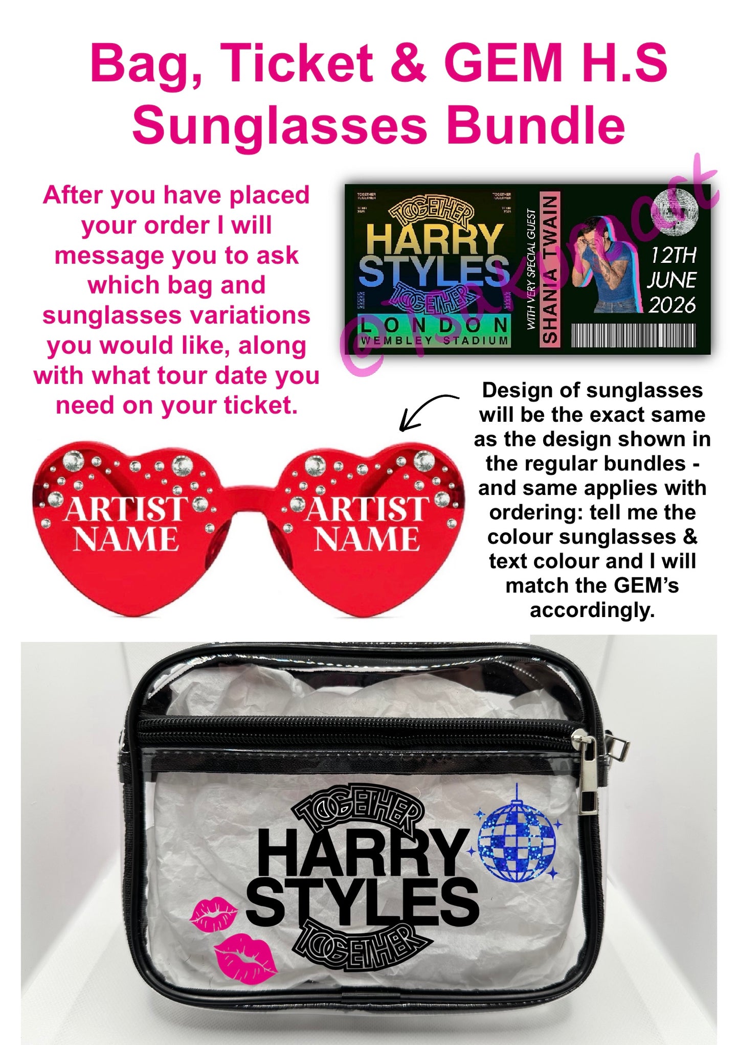 HS 2026 Tour Concert Bag Clear Stadium Approved PVC Concert Crossbody (Copy)
