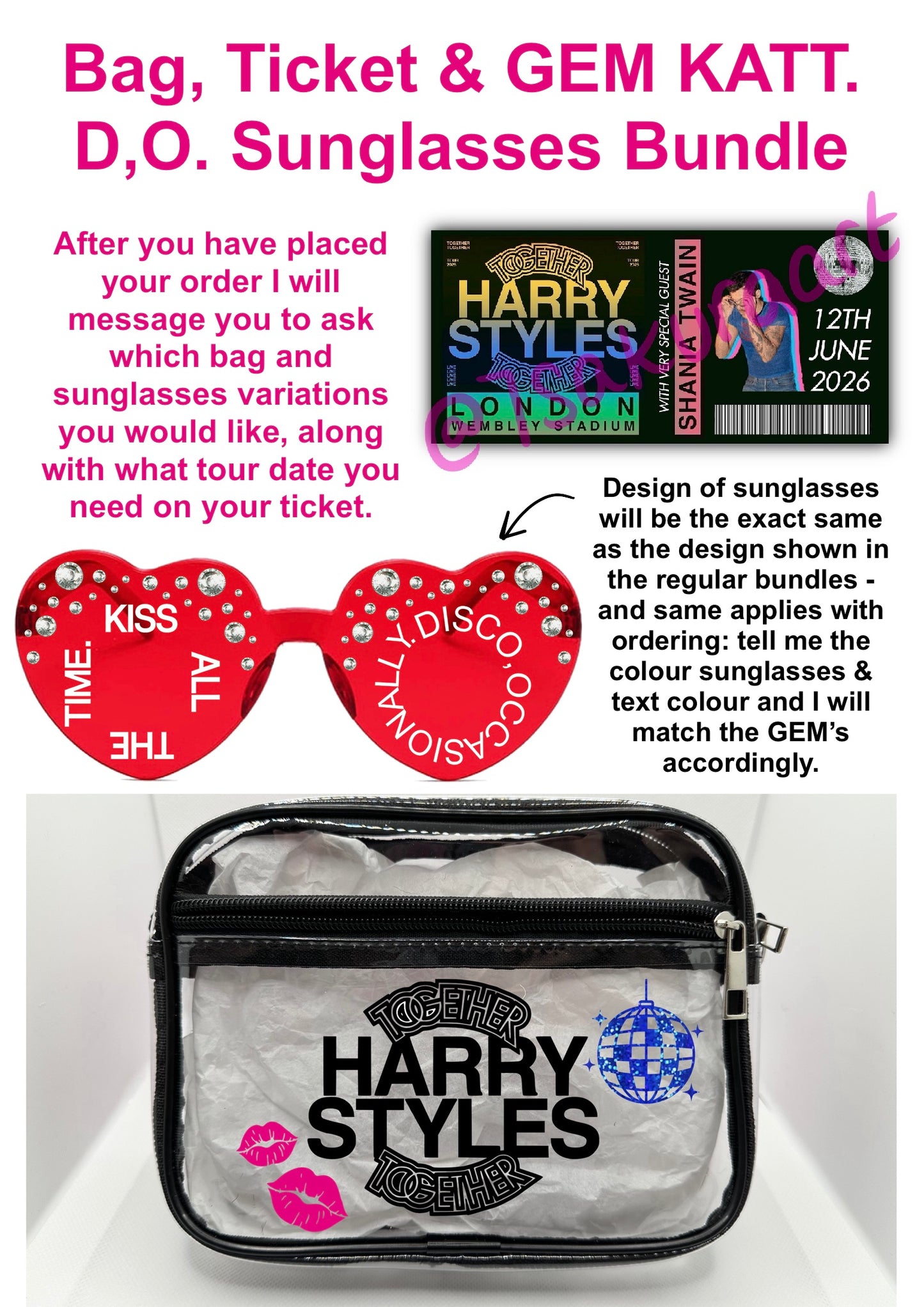 HS 2026 Tour Concert Bag Clear Stadium Approved PVC Concert Crossbody (Copy)