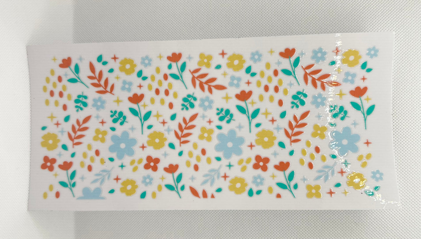 Flower Designs - inspired Glass Tumbler with Straw