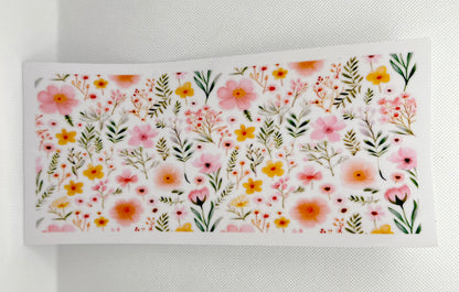 Flower Designs - inspired Glass Tumbler with Straw