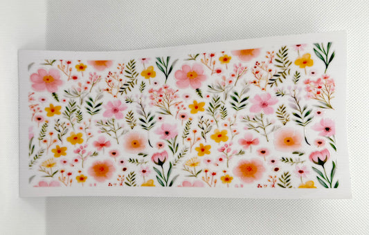 Flower Designs - inspired Glass Tumbler with Straw