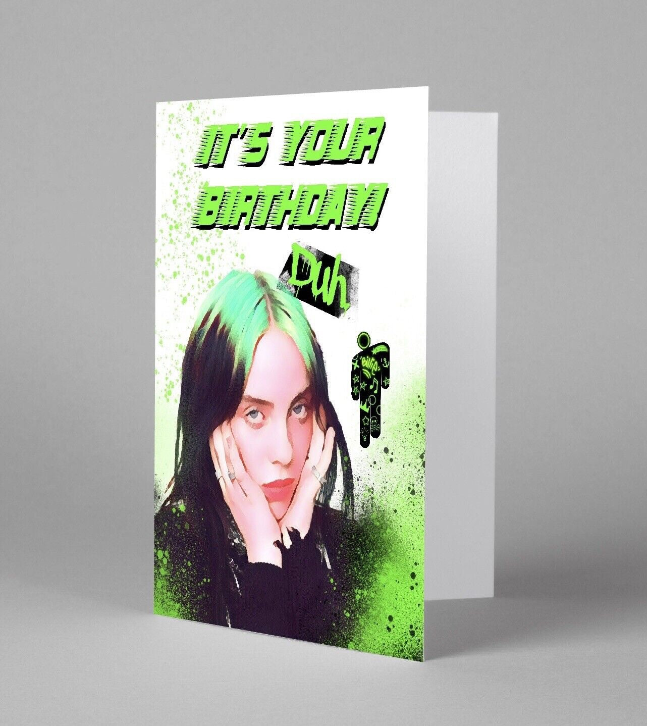 Green Popstar Birthday Card