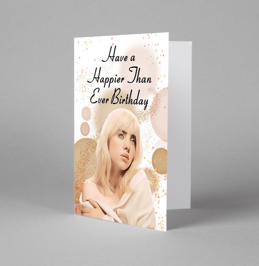 Golden Popstar Birthday Card