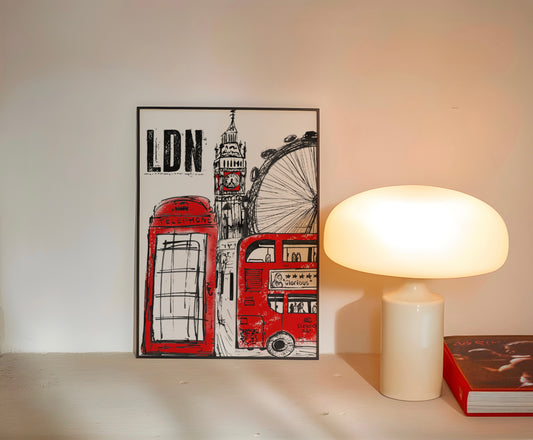 LDN London Art Print – Stylised Ink City Poster