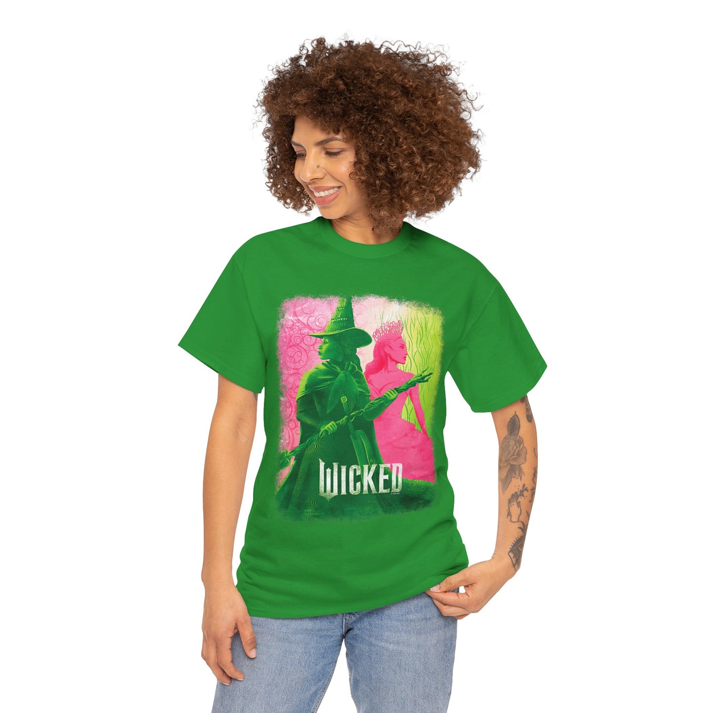 Green & Pink Witches Top