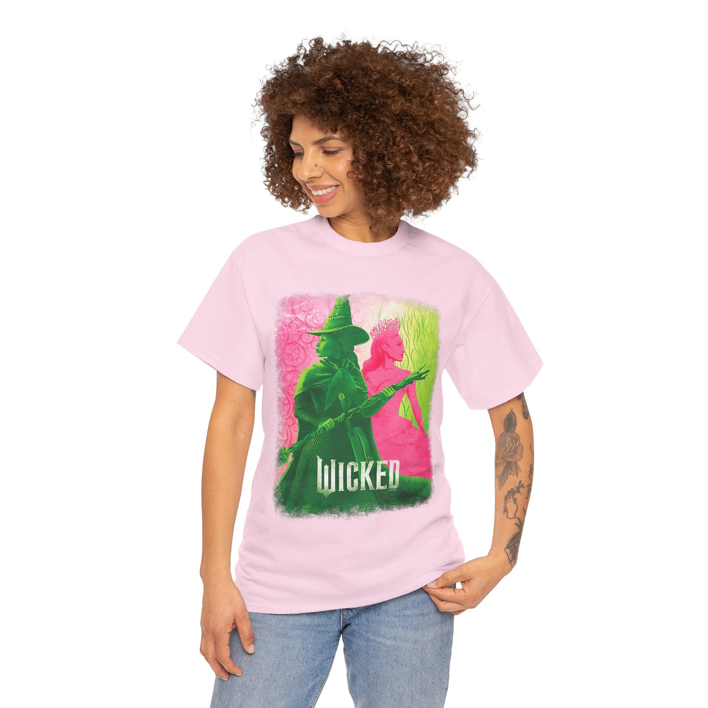 Green & Pink Witches Top