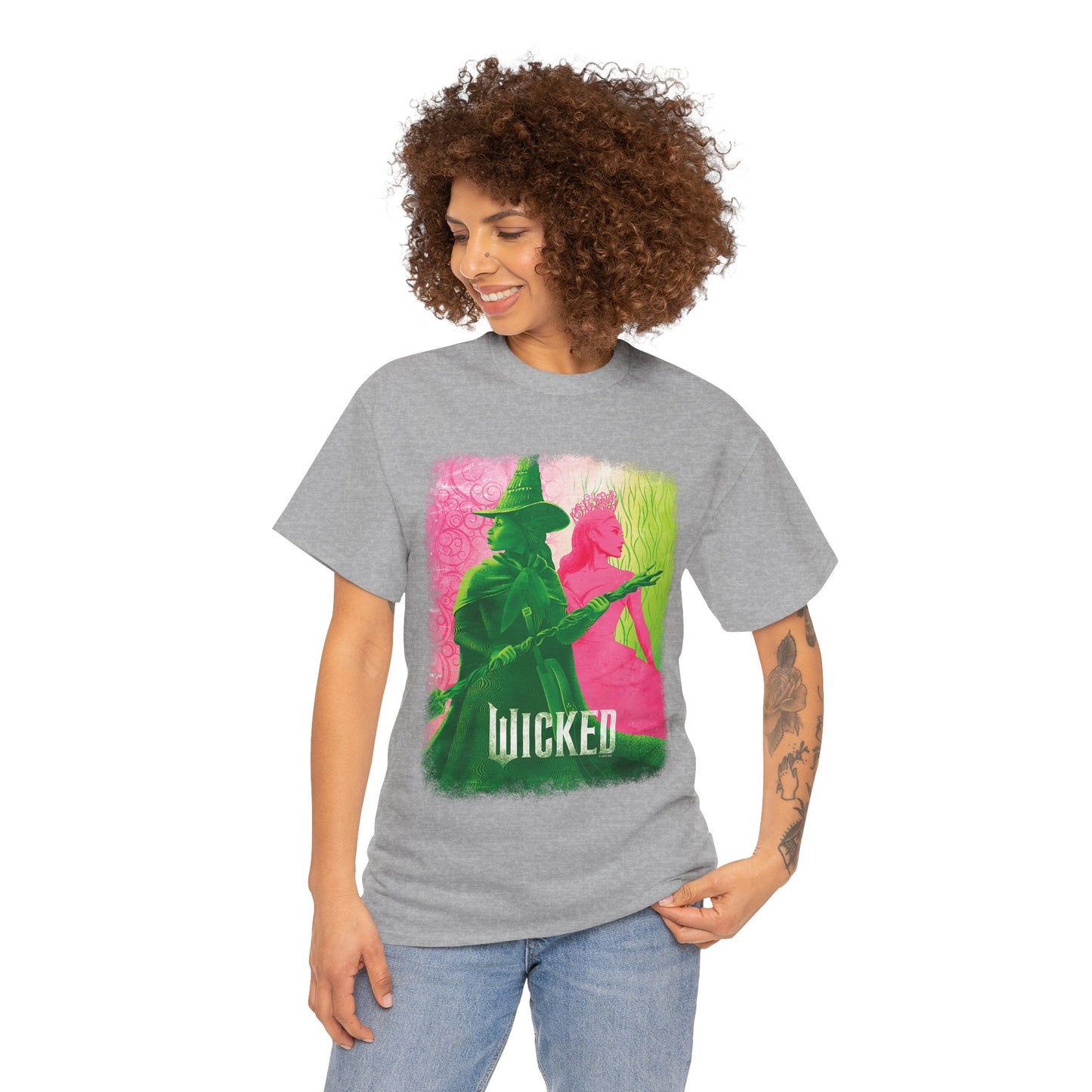 Green & Pink Witches Top