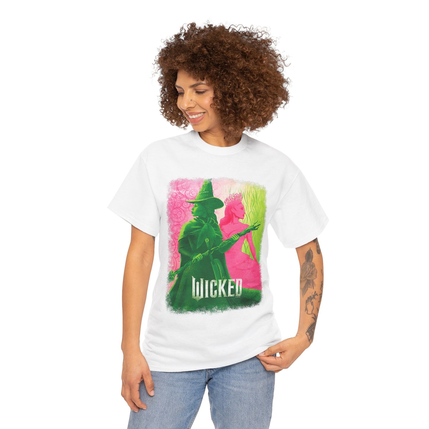 Green & Pink Witches Top