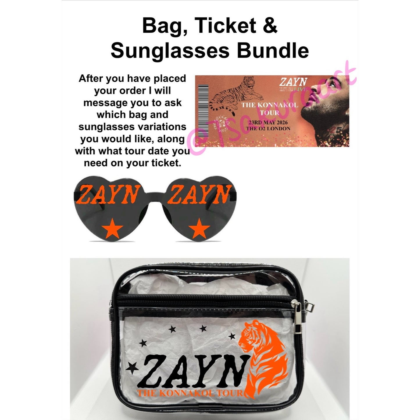 ZM 2026 Tour Concert Bag Clear Stadium Approved PVC Concert Crossbody Bag