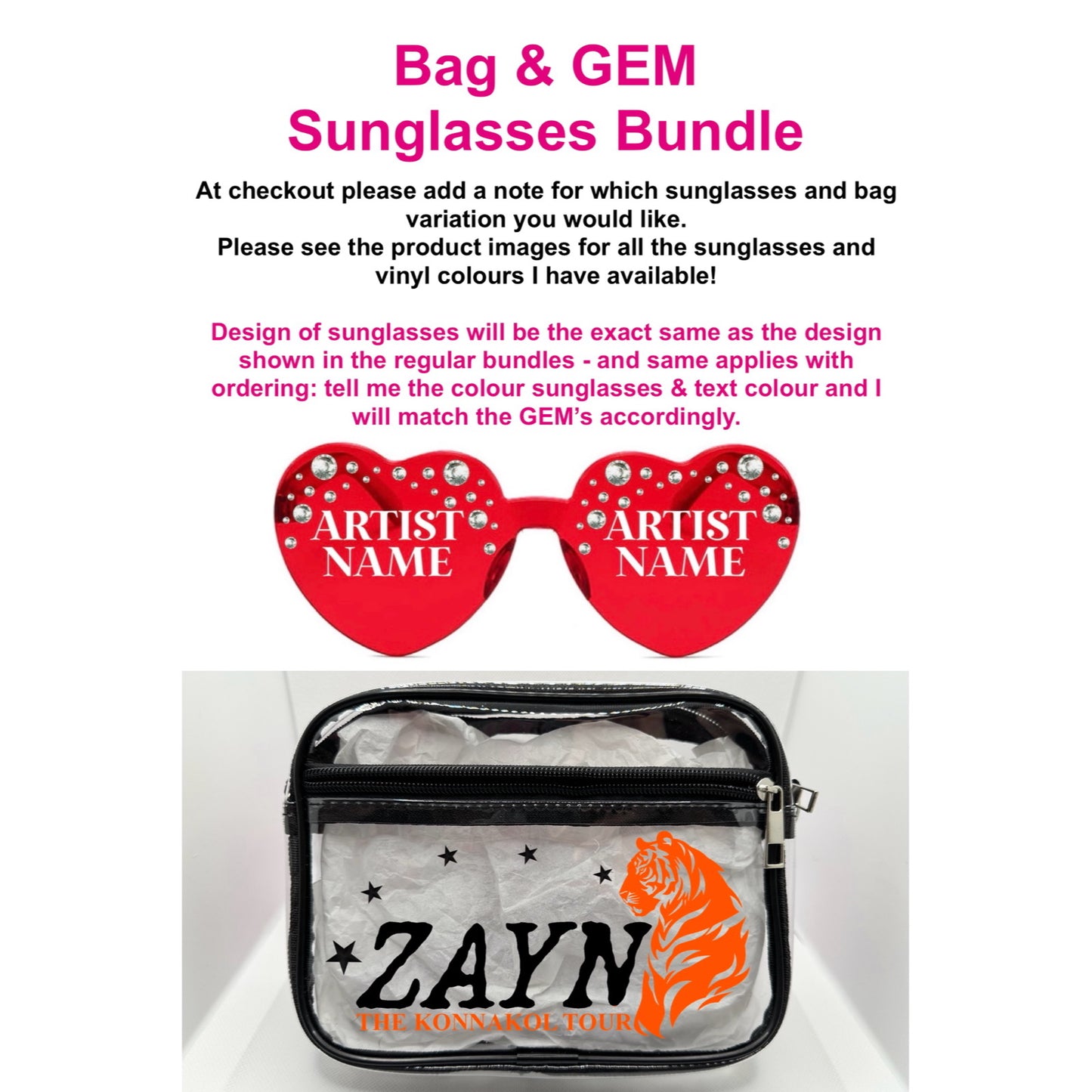 ZM 2026 Tour Concert Bag Clear Stadium Approved PVC Concert Crossbody Bag