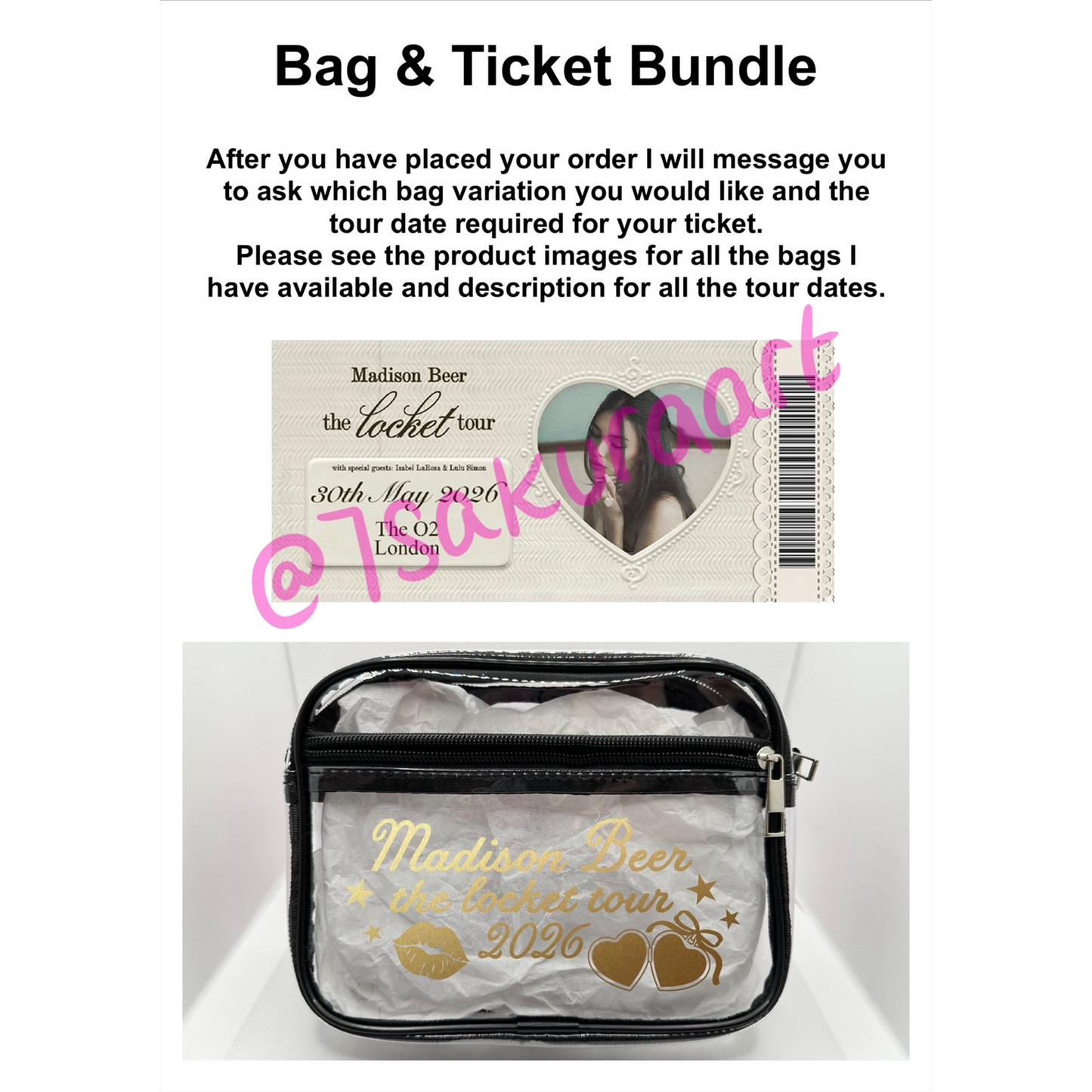 MB 2026 Tour Concert Bag Clear Stadium Approved PVC Concert Crossbody Bag