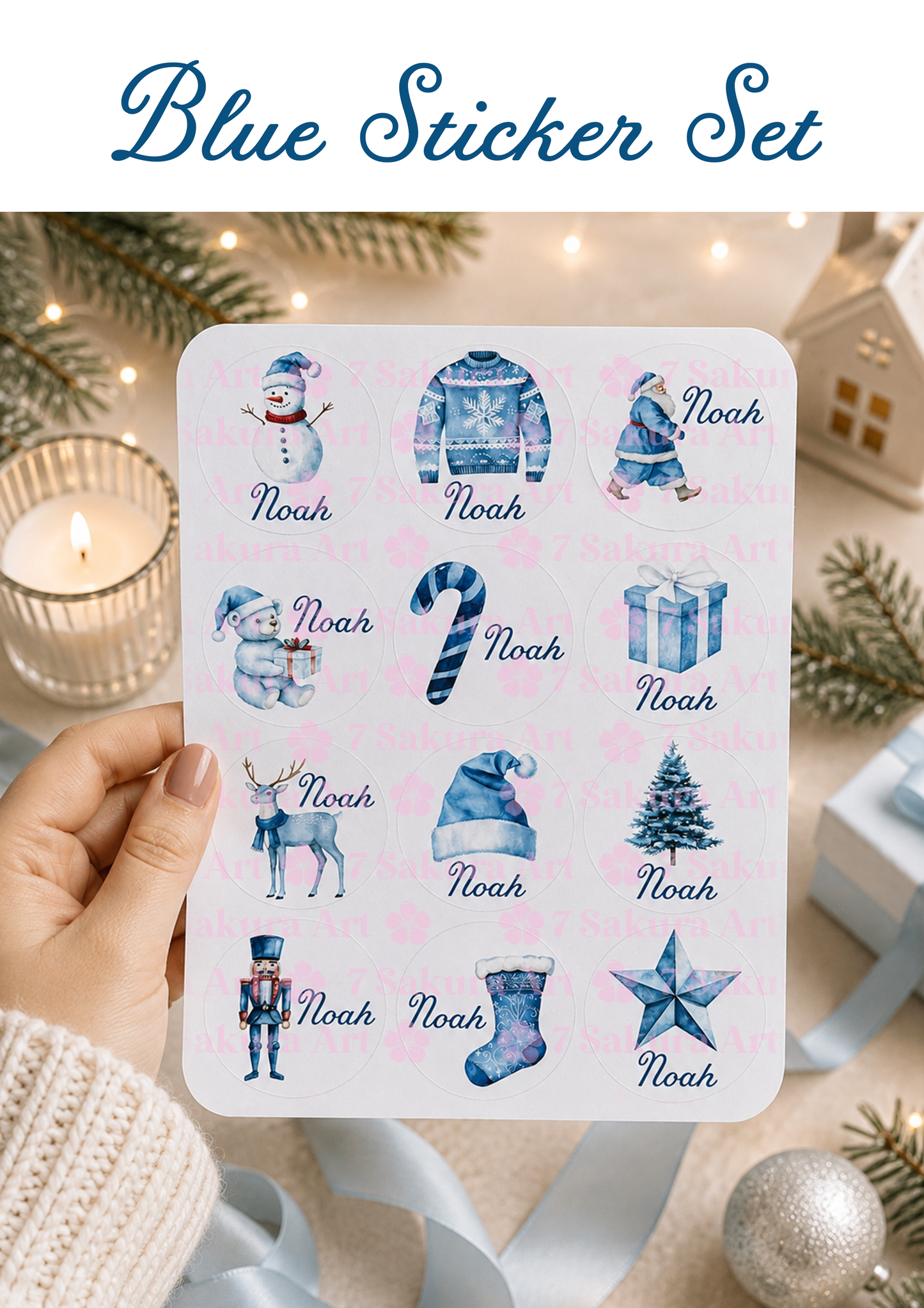 Personalised Christmas Name Stickers | Round Gift Labels | Custom Santa Present