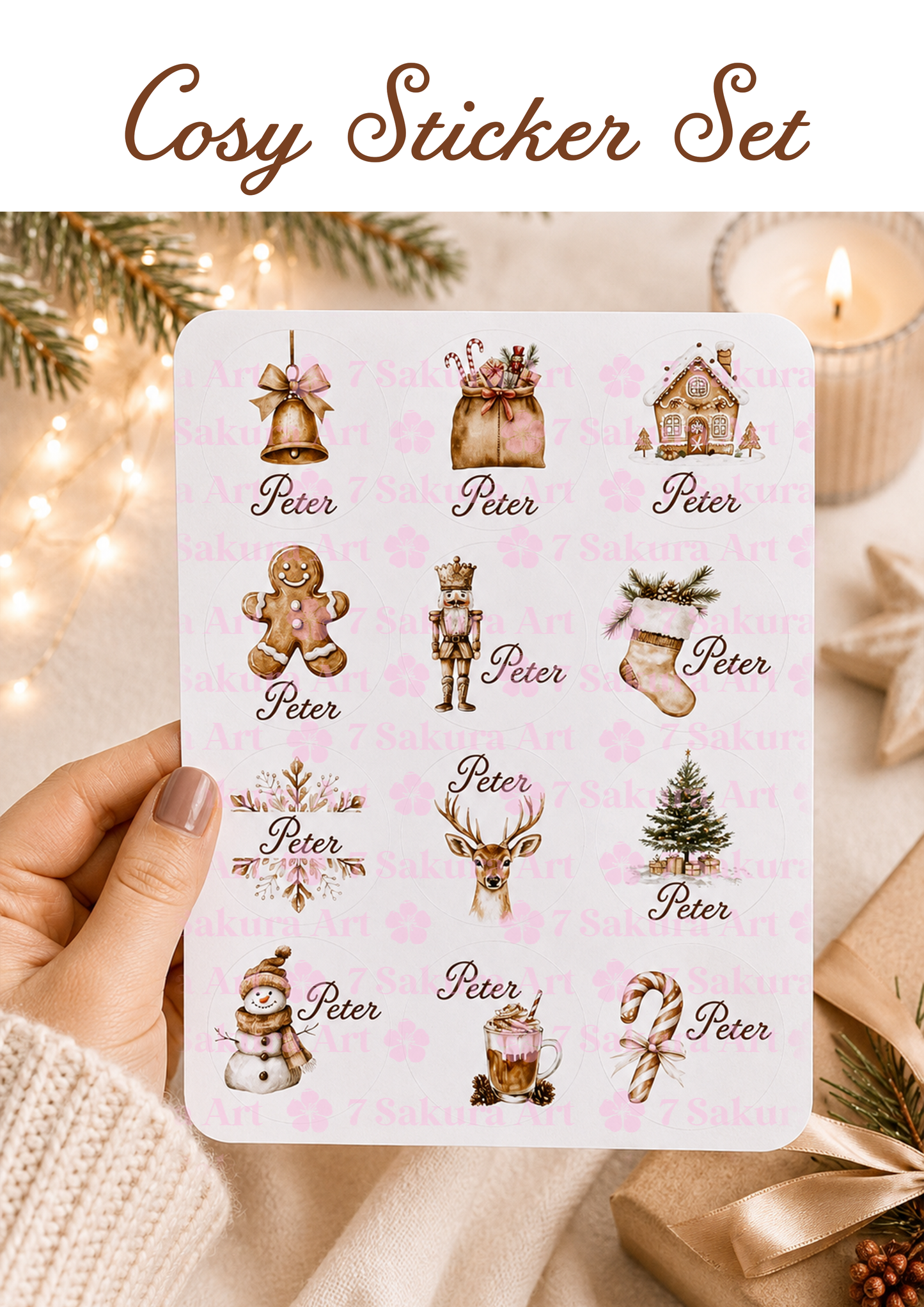 Personalised Christmas Name Stickers | Round Gift Labels | Custom Santa Present