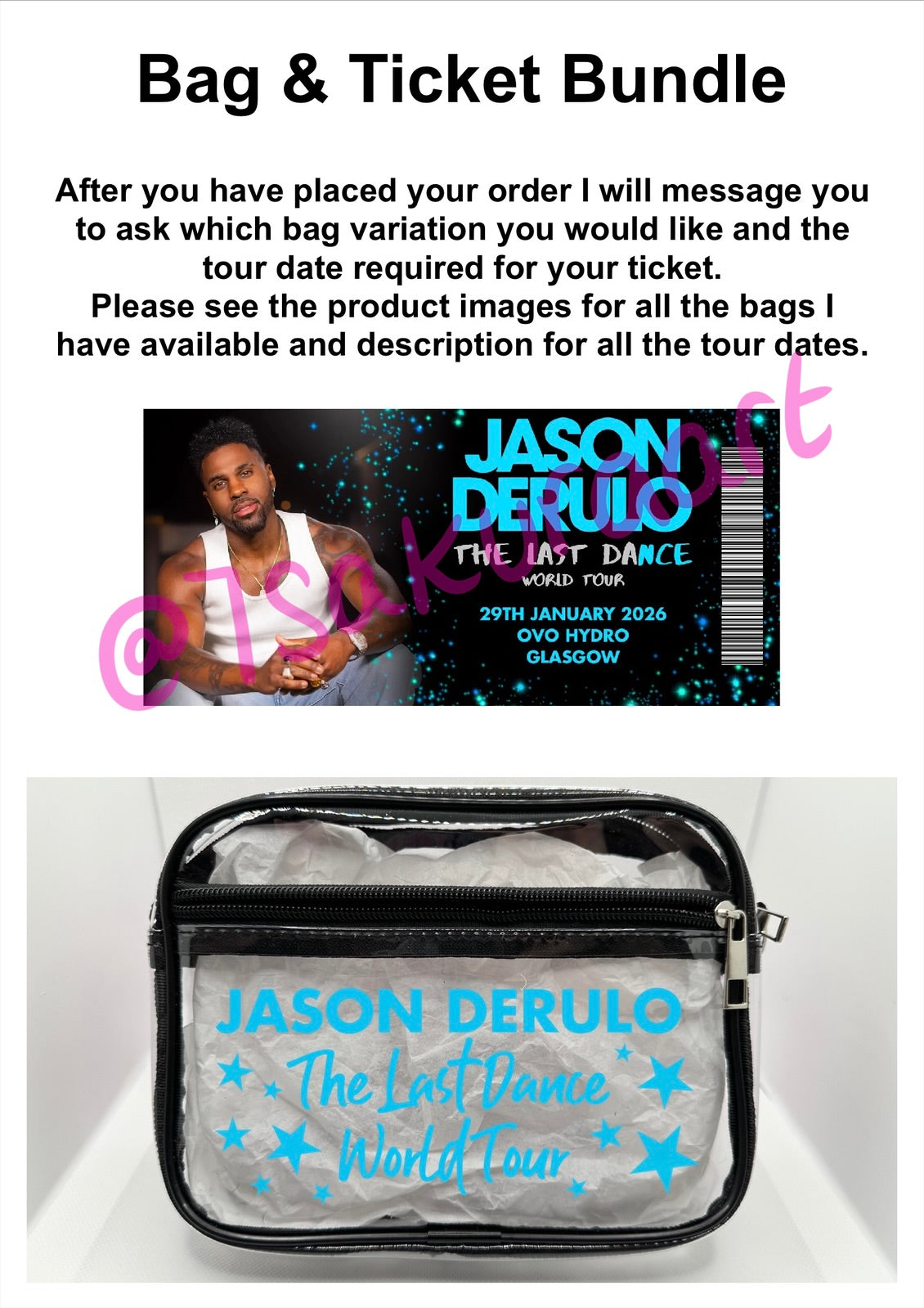 JD 2026 Tour Concert Bag Clear Stadium Approved PVC Concert Crossbody Bag