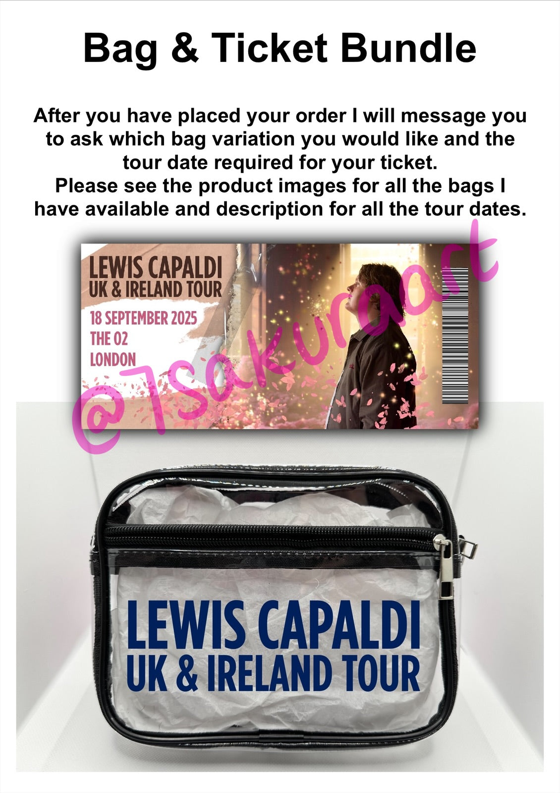 Scottish Singer Tour Concert Bag Clear Stadium Approved PVC Concert Crossbody Bag