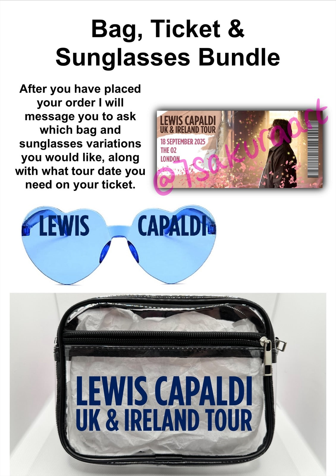 Scottish Singer Tour Concert Bag Clear Stadium Approved PVC Concert Crossbody Bag