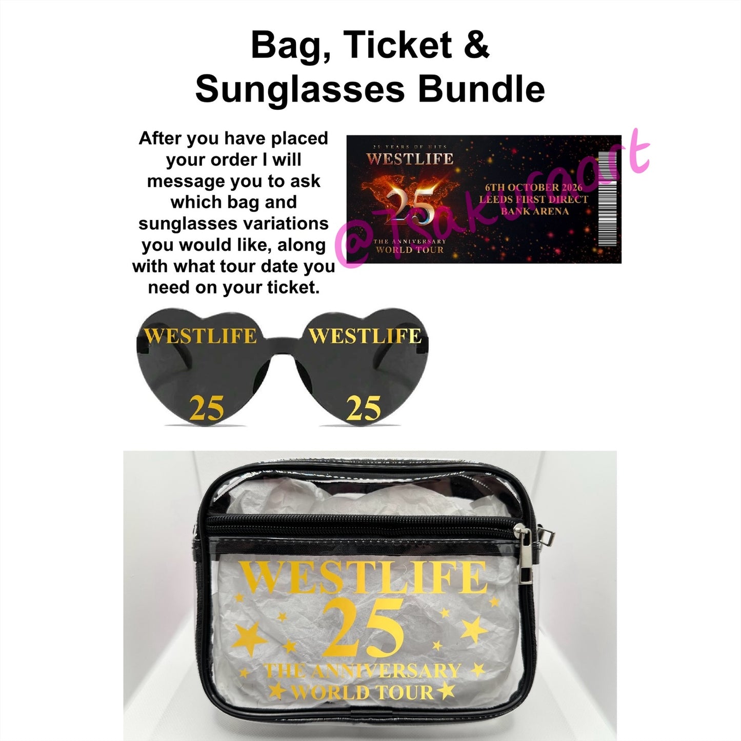 W 2026 Tour Concert Bag Clear Stadium Approved PVC Concert Crossbody Bag